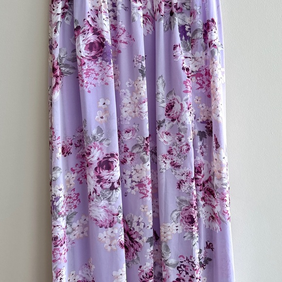 Lulu's Garden Meandering Lavender Floral Print Maxi Dress, Size Small - Picture 5 of 16